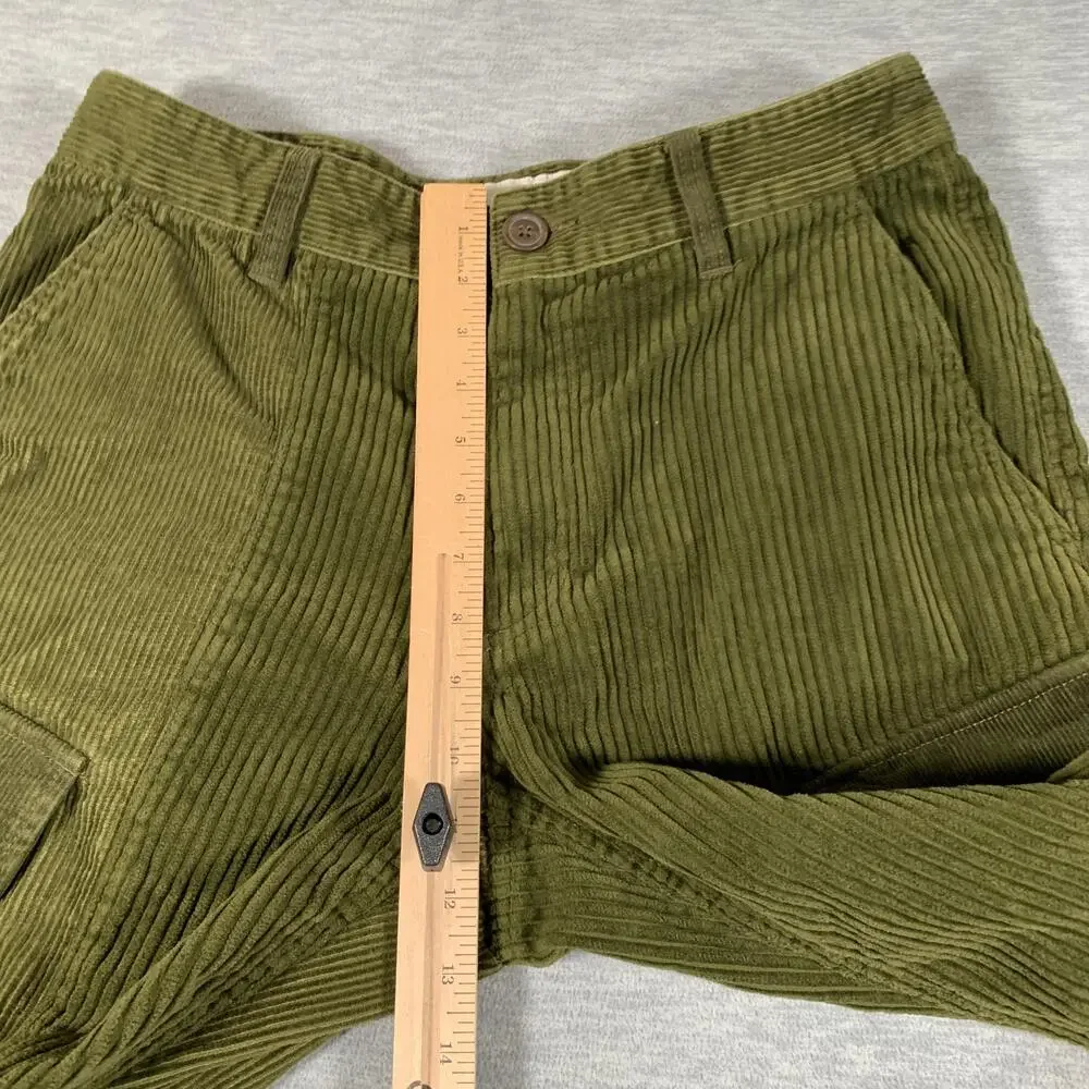 Sun + Stone Cargo Pants Mens 32x28 Green Corduroy Patchwork Utility Casual